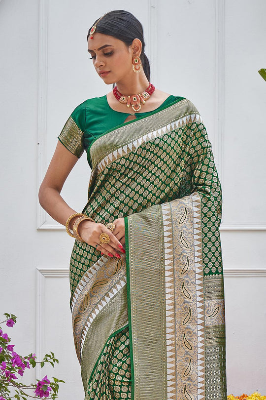 Basil Green Kanjivaram Saree
