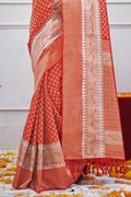 Rose Red Kanjivaram Saree