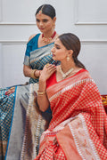 Rose Red Kanjivaram Saree