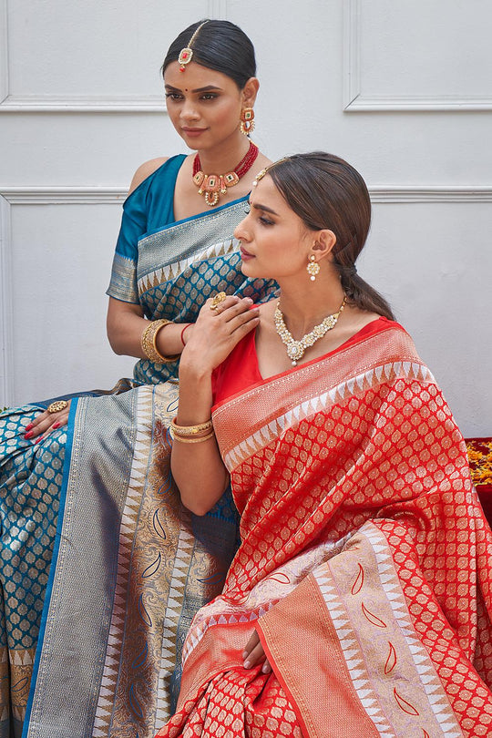 Admiral Blue Kanjivaram Saree
