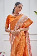Apricot Orange Kanjivaram Saree