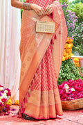 Strawberry Pink Kanjivaram Saree