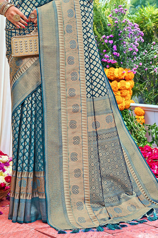 Lapis Blue Kanjivaram Saree