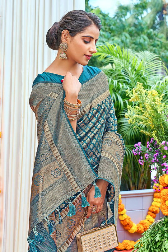 Lapis Blue Kanjivaram Saree