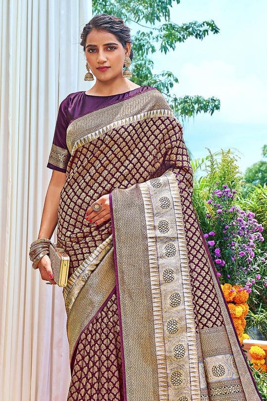 Purple Kanjivaram Saree