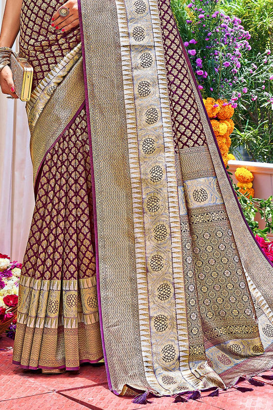 Purple Kanjivaram Saree