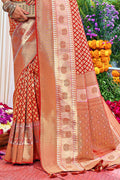 Apple Red Kanjivaram Saree