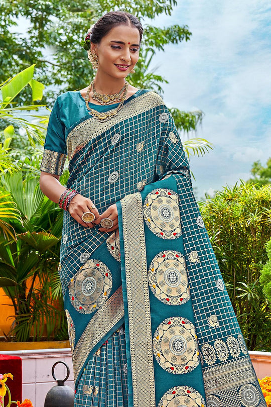 Cerulean Blue Kanjivaram Saree