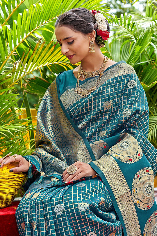Cerulean Blue Kanjivaram Saree