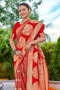Scarlet Red Kanjivaram Saree
