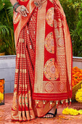 Scarlet Red Kanjivaram Saree
