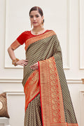 Sable Black Kanjivaram Saree