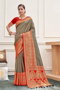 Sable Black Kanjivaram Saree