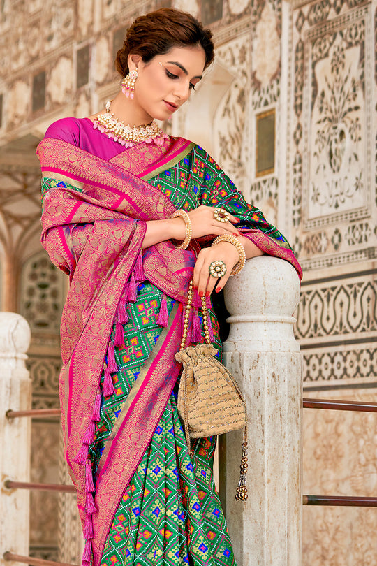 Emerald Green Patola Saree