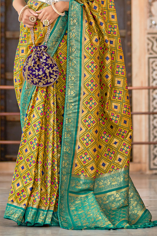 Medallion Yellow Patola Saree