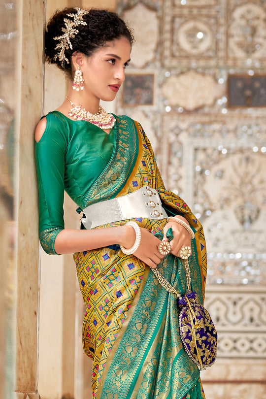 Medallion Yellow Patola Saree