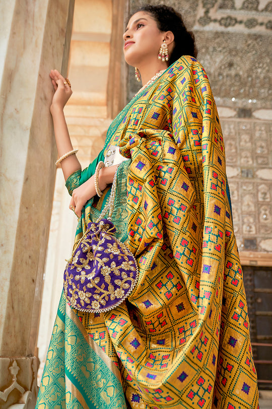Medallion Yellow Patola Saree