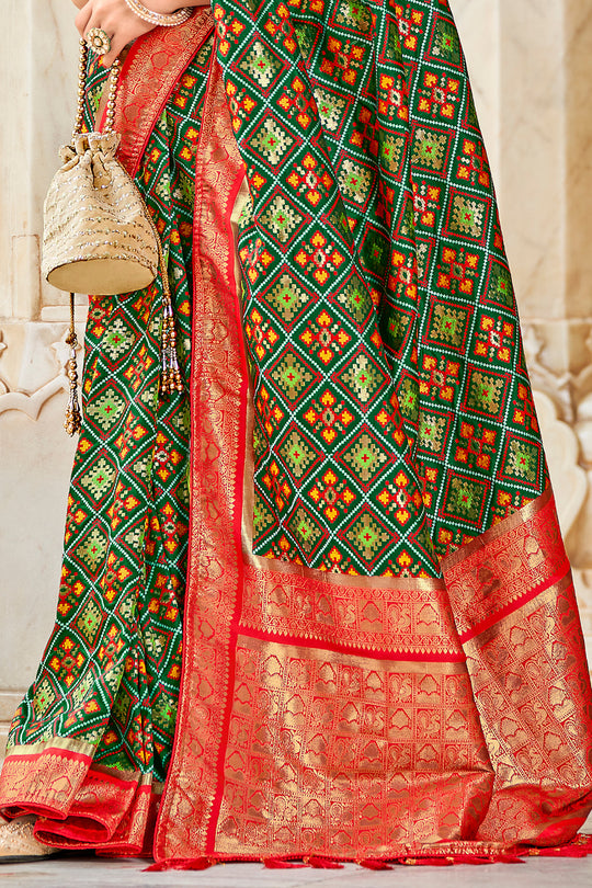 Pine Green Patola Saree