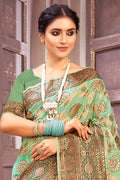 Tea Green Cotton Saree