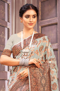 Cloud Grey Cotton Saree