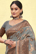 Coin Grey Cotton Saree