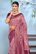Thulian Pink Cotton Saree