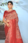 Flamingo Pink Cotton Saree