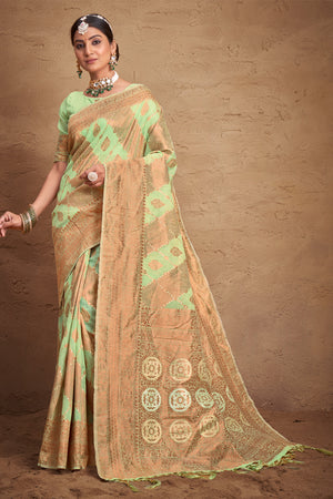 Pastel Green Cotton Saree