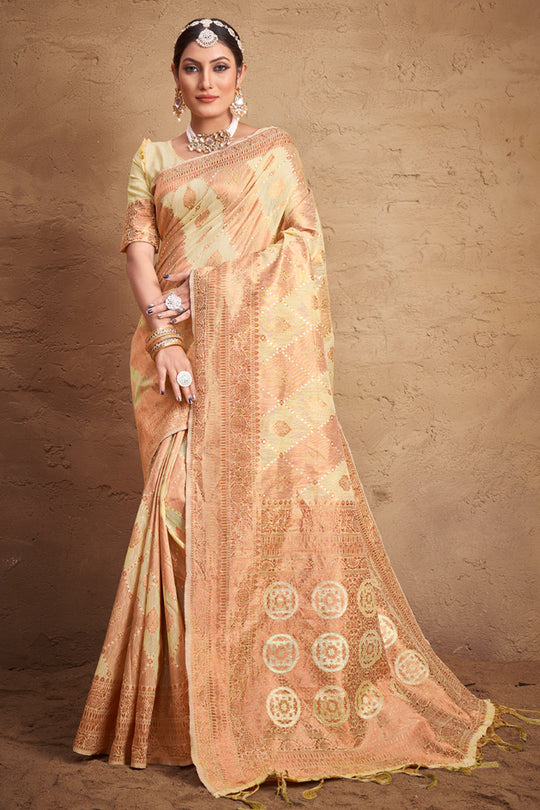 Buttermilk Beige Cotton Saree