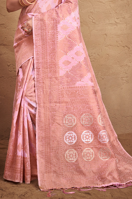 Flamingo Pink Cotton Saree