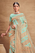 Mint Green Cotton Saree
