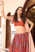 Multicolor Crush Satin Lehanga Choli