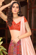 Multicolor Crush Satin Lehenga Choli