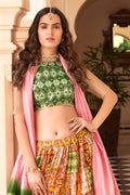 Multicolor Crush Satin Lehanga Choli