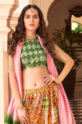 Multicolor Crush Satin Lehenga Choli