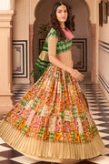 Multicolor Crush Satin Lehenga Choli