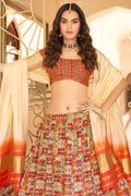 Multicolor Crush Satin Lehenga Choli