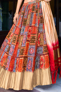 Multicolor Crush Satin Lehenga Choli