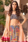 Multicolor Crush Satin Lehenga Choli