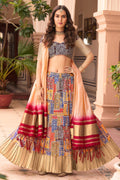 Multicolor Crush Satin Lehenga Choli