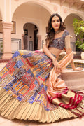 Multicolor Crush Satin Lehenga Choli