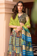 Multicolor Crush Satin Lehenga Choli