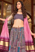 Multicolor Crush Satin Lehenga Choli