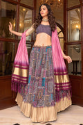 Multicolor Crush Satin Lehenga Choli