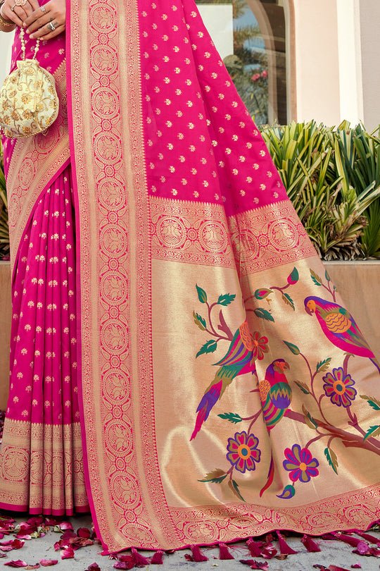 Fuscia Pink Paithani Saree