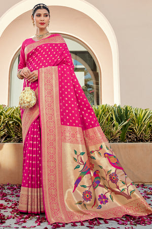 Fuscia Pink Paithani Saree