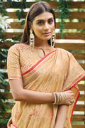 Buttermilk Beige Silk Saree