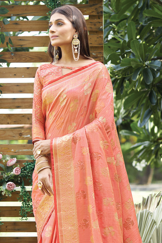 Thulian Pink Silk Saree
