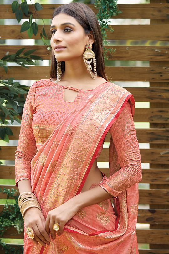 Thulian Pink Silk Saree