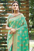 Mint Green Silk Saree